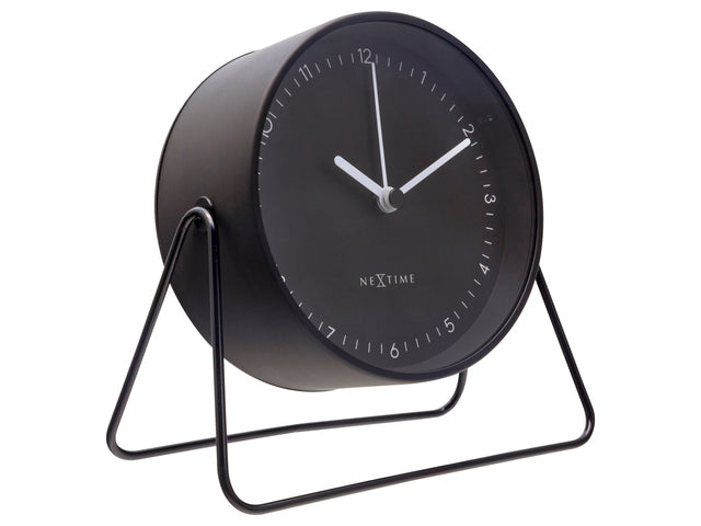 Wekker Nextime Berlin Tafel 14x13 cm zwart metaal