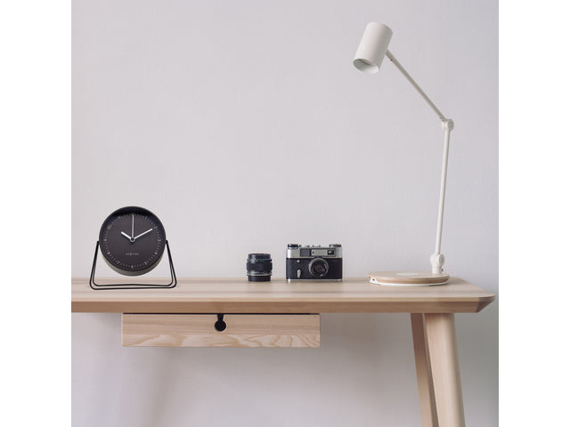 Wekker Nextime Berlin Tafel 14x13 cm zwart metaal