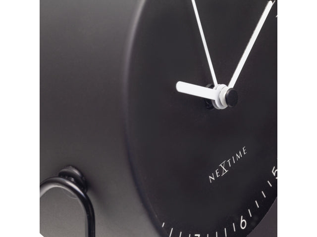 Wekker Nextime Berlin Tafel 14x13 cm zwart metaal