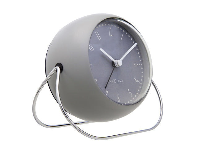 Wekker NeXtime Bubble wekker 11x8cm grijs metaal