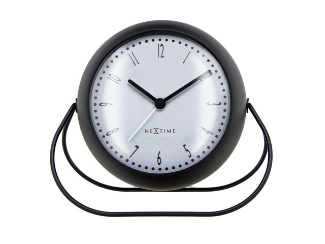 Wekker NeXtime Bubble wekker 11x8cm zwart metaal