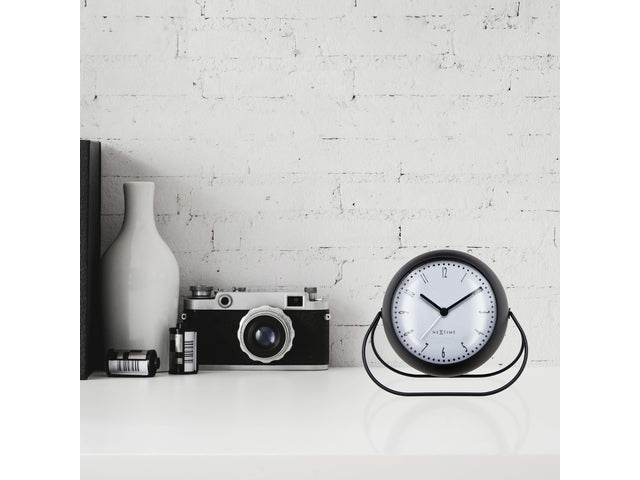 Wekker NeXtime Bubble Wecker 11x8cm schwarz Metall