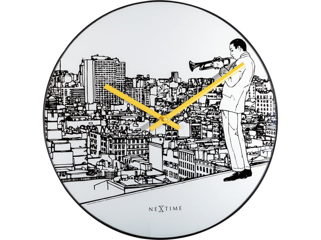 Wandklok NeXtime Trumpet City Ø 40 cm
