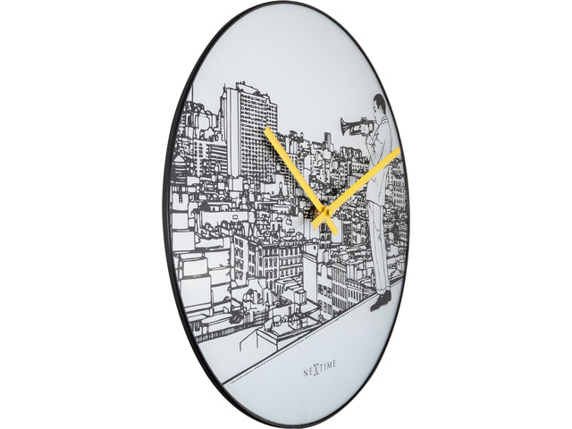 Wandklok NeXtime Trumpet City Ø 40 cm