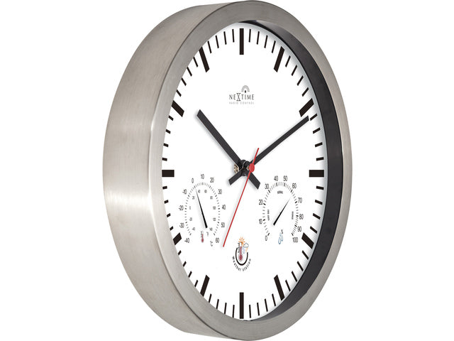 Wandklok Nextime dia 25cm met RC aluminium Radiogestuurd