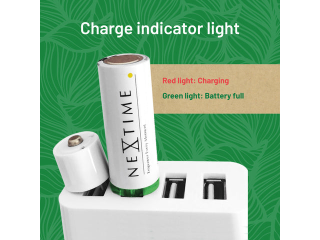 Nextime oplaadbare AA USB-Batterij blister a 2 stuks.