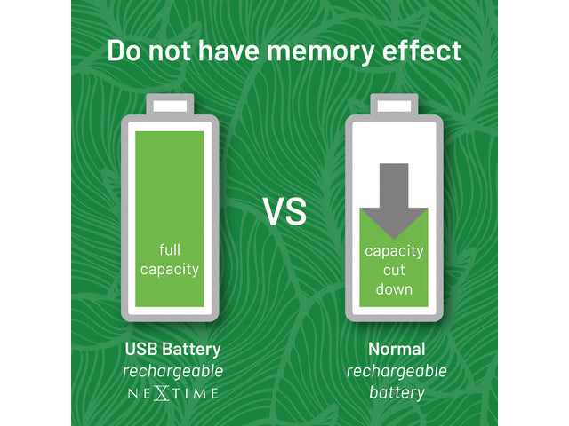 Nextime oplaadbare AA USB-Batterij blister a 2 stuks.