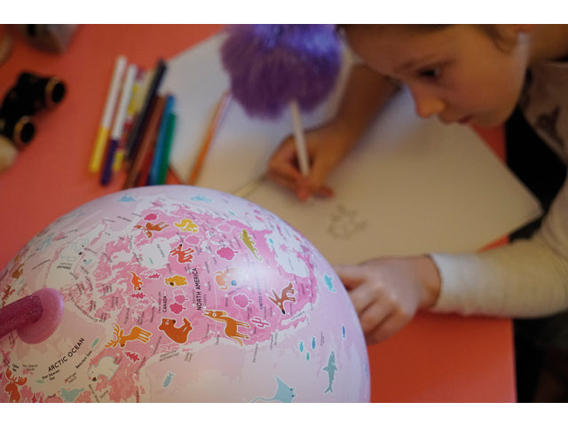 Wereldbol denkbeeldig 30 cm met verlichting