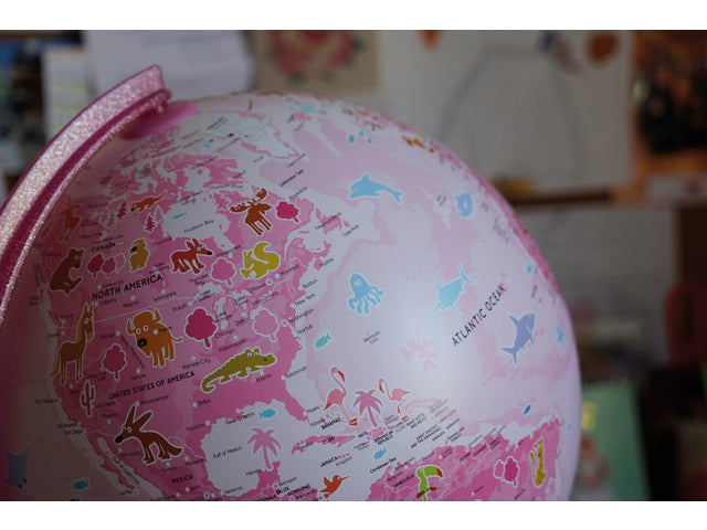 Wereldbol denkbeeldig 30 cm met verlichting