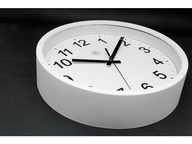 wandklok NXT diam. 25,5 kunststof wit, witte wijzerplaat