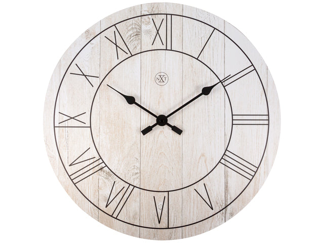Wandklok nXt Paul dia 40cm hout wit