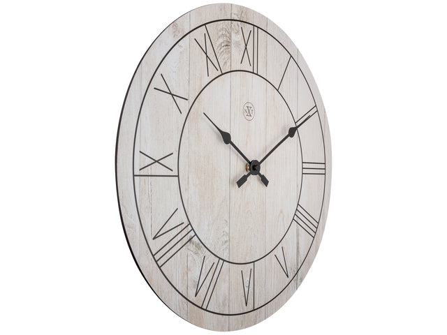 Wandklok nXt Paul dia 40cm hout wit