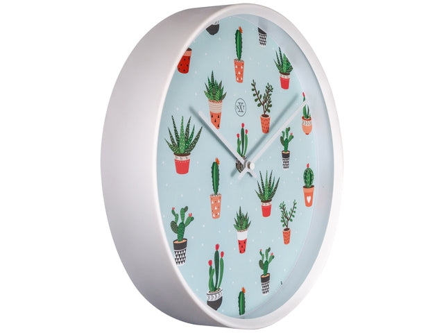 Wandklok nXt Cactus dia 30cm kunststof wit