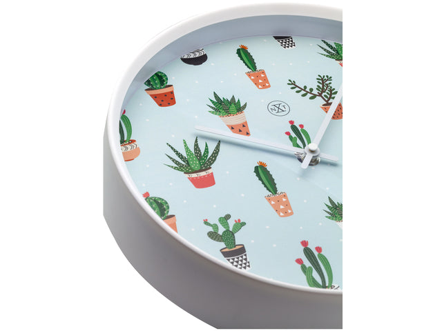 Wandklok nXt Cactus dia 30cm kunststof wit