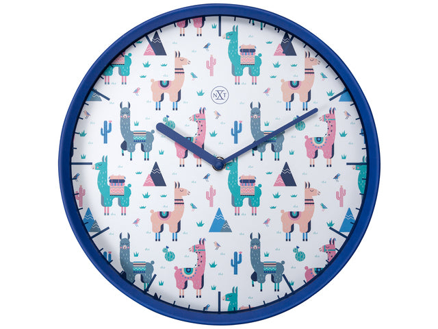 Wandklok nXt Alpalca dia 30cm kunststof blauw