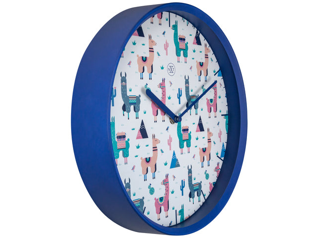 Wandklok nXt Alpalca dia 30cm kunststof blauw