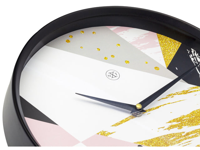 Wandklok nXt Grace dia 30cm kunststof zwart