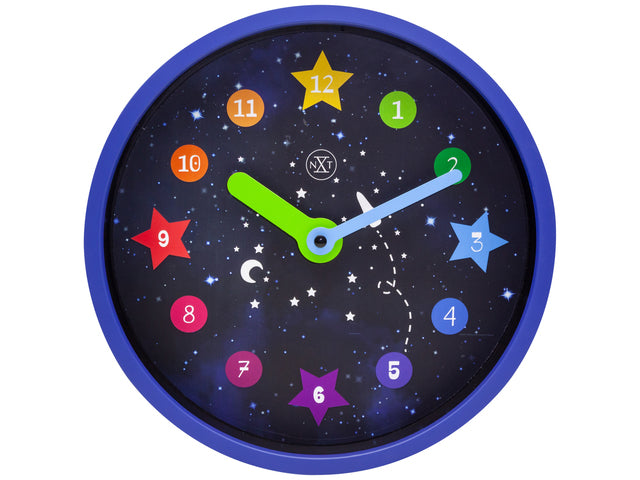 Wandklok nXt Apollo dia 26cm kunststof blauw