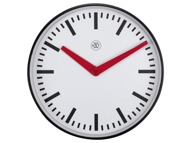 Stationsklok - 25.5cm - Stille wandklok - Wit - nXt by NeXtime - "Newcastle"