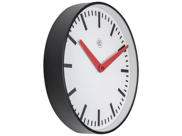 Stationsklok - 25.5cm - Stille wandklok - Wit - nXt by NeXtime - "Newcastle"