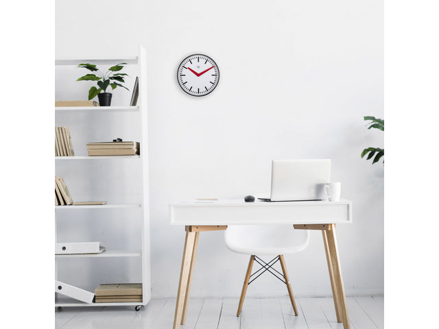 Stationsklok - 25.5cm - Stille wandklok - Wit - nXt by NeXtime - "Newcastle"