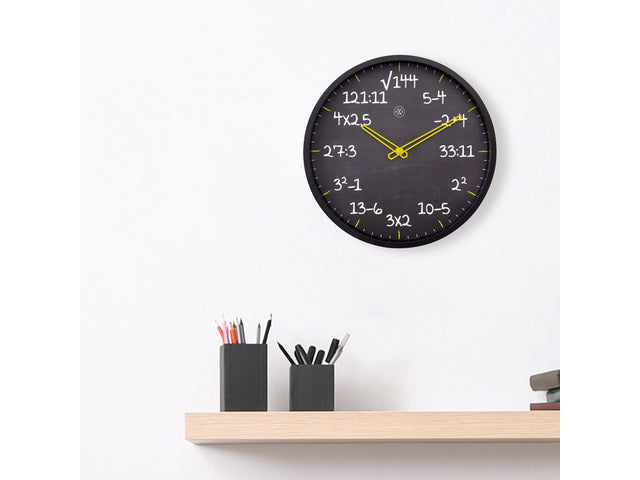 Reken wandkllok - 30cm -Stille klok- Rekenformule ontwerp - nXt by NeXtime - "Wiskunde"