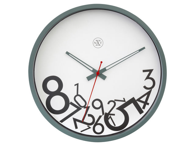 Stille wandklok - 30cm - nXt by NeXtime - Dropped nummers