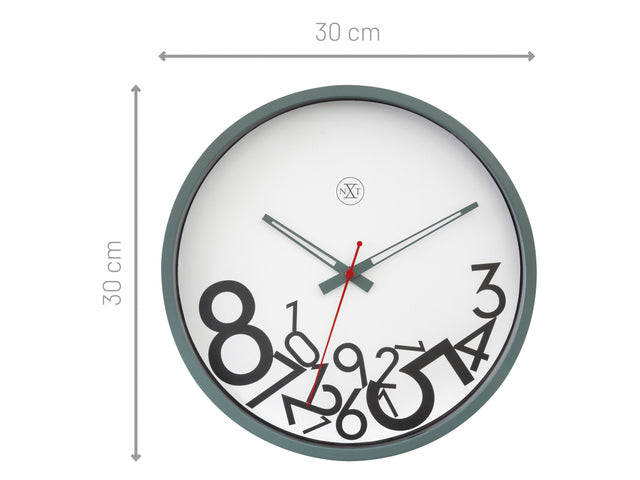 Stille wandklok - 30cm - nXt by NeXtime - Dropped nummers