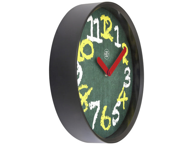 Wandklok NXT dia 30cm Groen Kunststof Krijtbord