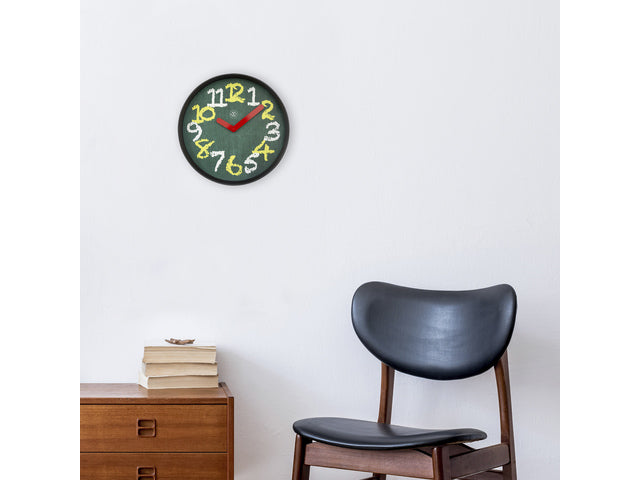 Wandklok NXT dia 30cm Groen Kunststof Krijtbord