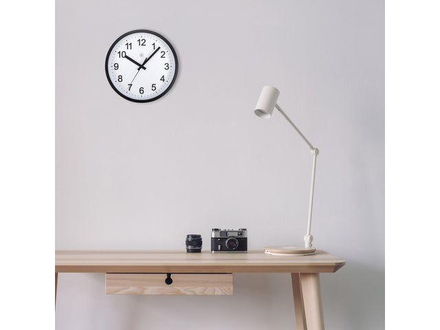 Wandklok nXt Robuust dia 25,5cm zwart/wit kunststof