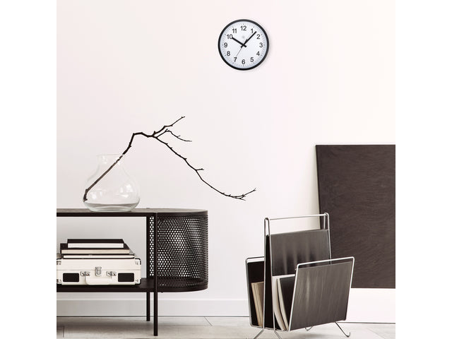 Wandklok nXt Robuust dia 25,5cm zwart/wit kunststof