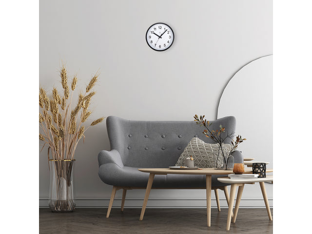 Wandklok nXt Robuust dia 25,5cm zwart/wit kunststof