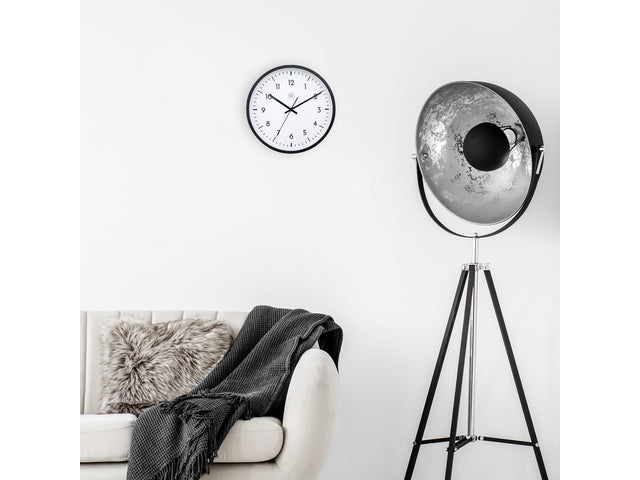 Wandklok NXT dia 30cm zwart/wit kunststof Easy Big