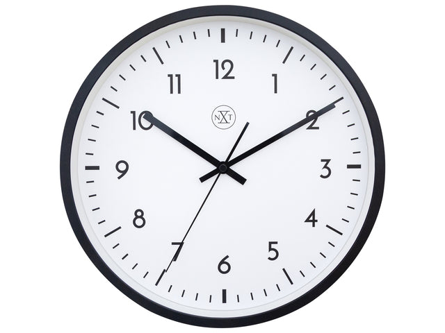 Wandklok NXT dia 30cm zwart/wit kunststof Easy Big