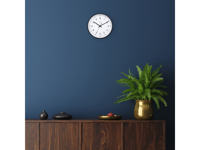 Wandklok NXT dia 30cm zwart/wit kunststof Easy Big