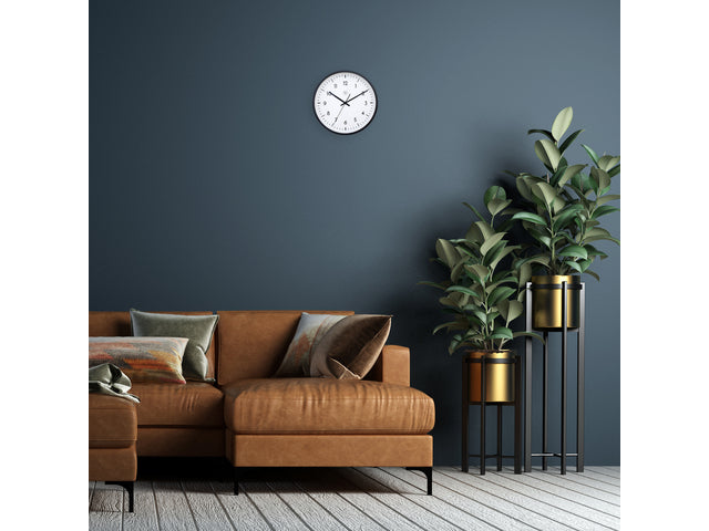Wandklok NXT dia 30cm zwart/wit kunststof Easy Big