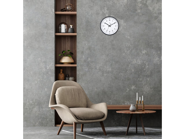 Wandklok NXT dia 30cm zwart/wit kunststof Easy Big