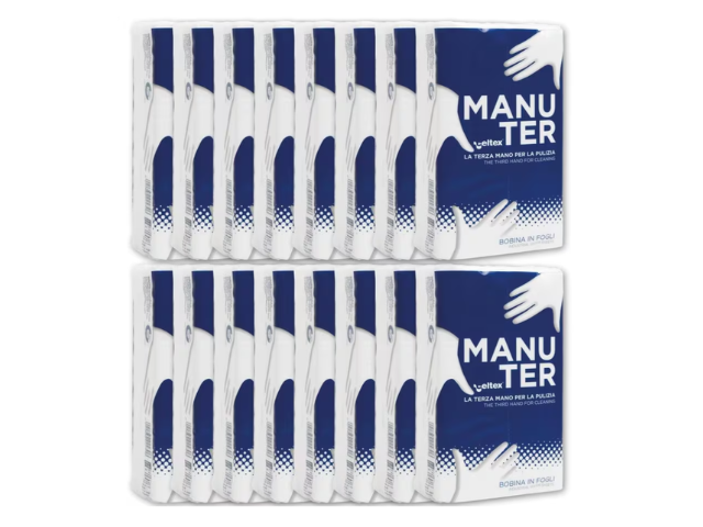 Poetspapier Celtex Manuter 2-laags wit 250 vel doos a 16 pak