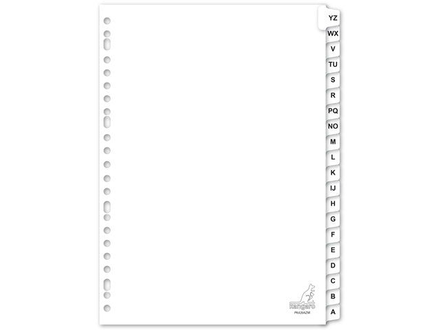 Tabblad Kangaro A4 letters karton 190 grams wit 23-gaats 20-delig A-Z