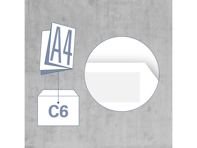 Dienstenvelop Raadhuis 114x162mm C6 gegomd wit doos a 500 stuks