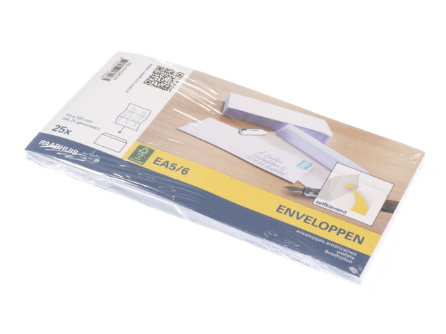 Dienstenvelop Raadhuis 110x220mm DL (EA5/6) wit met plakstrip krimp a 25 stuks