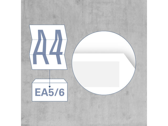 Dienstenvelop venster rechts Raadhuis 110x220mm DL (EA5/6) wit gegomd doos a 500 stuks