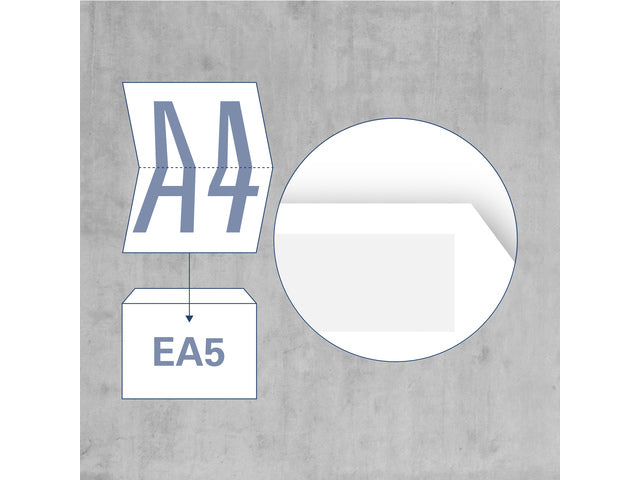 Dienstenvelop venster links Raadhuis 156x220mm EA5 wit gegomd doos a 500 stuks