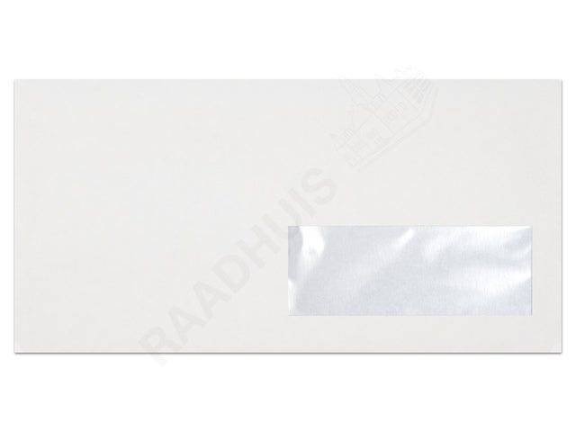 Dienstenvelop venster rechts Raadhuis 110x220mm DL (EA5/6) wit plakstrip krimp a 25 stuks