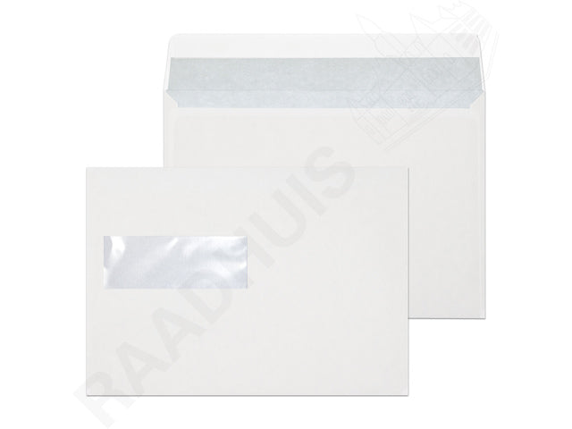 Dienstenvelop venster links Raadhuis 156x220mm EA5 wit met plakstrip doos a 500 stuks