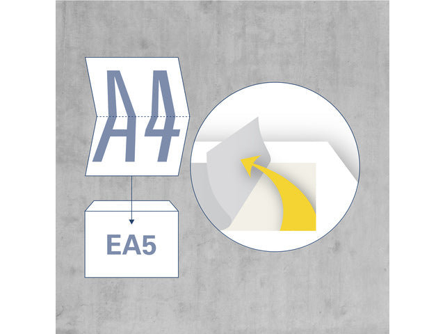 Dienstenvelop venster links Raadhuis 156x220mm EA5 wit met plakstrip doos a 500 stuks