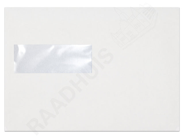 Dienstenvelop venster links Raadhuis 156x220mm EA5 wit met plakstrip doos a 500 stuks