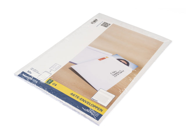 Akte envelop Raadhuis 229x324mm C4 wit gegomd krimp a 10 stuks