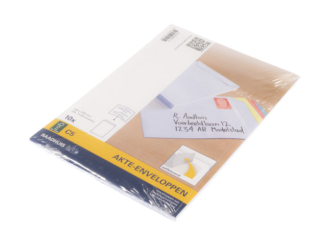 Akte envelop Raadhuis 162x229mm C5 met plakstrip krimp a 10 stuks.